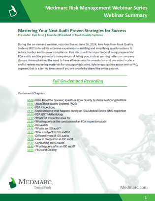 2024-06-26 Mastering Your Next Audit Proven Strategies for Success Medmarc Webinar Summary