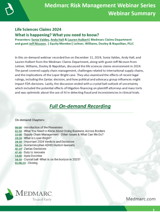 2024-12-11-Life Sciences Claims 2024 What is happening and What you need to know Summary