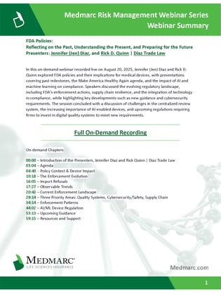 08202025 - FDA Policies - Reflecting on the Past, Understanding the Present, and Preparing for the Future summary