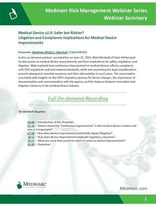 2025-06-25-Medical Device v2.0 Safer but Riskier Summary