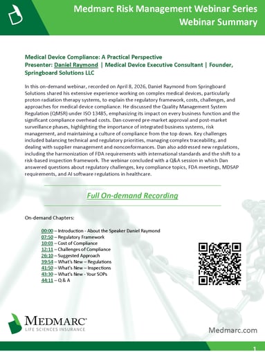 2026-04-08 Medical Device Compliance - A Practical Perspective Summary