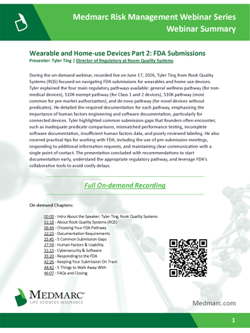 2026-06-17 Wearable and Home-use Devices Part 2 FDA Submissions Summary